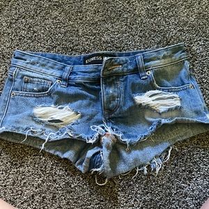 Short short express denim shorts